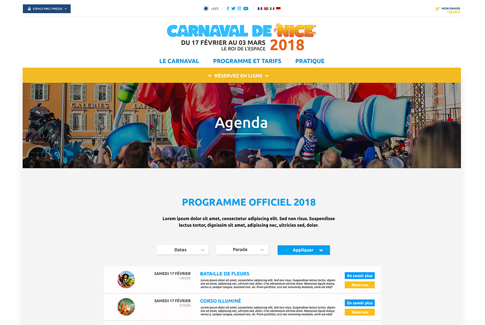 Site web du Carnaval 2018